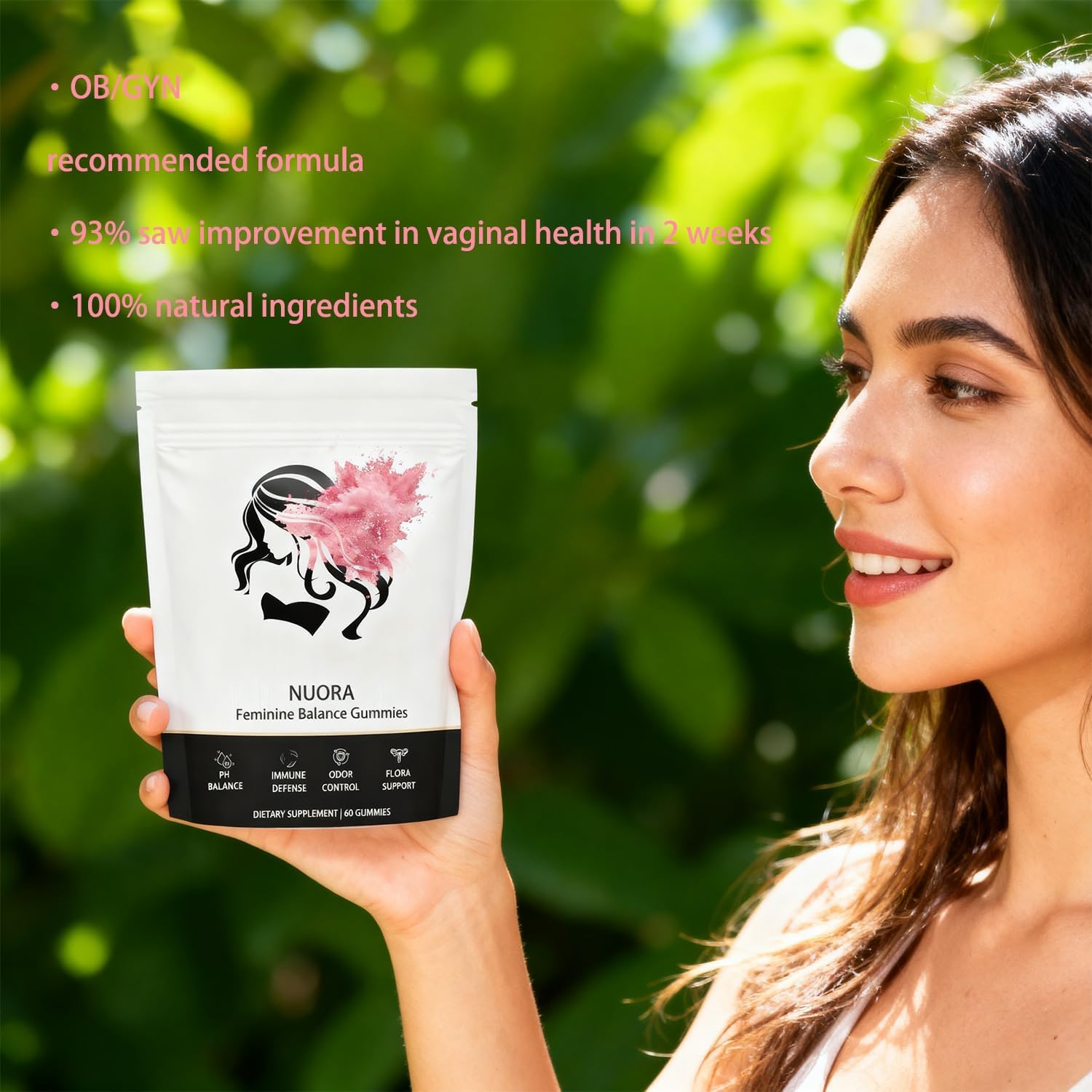 nuora gominola junto a trozos de piña, ilustra ingrediente natural y frescura