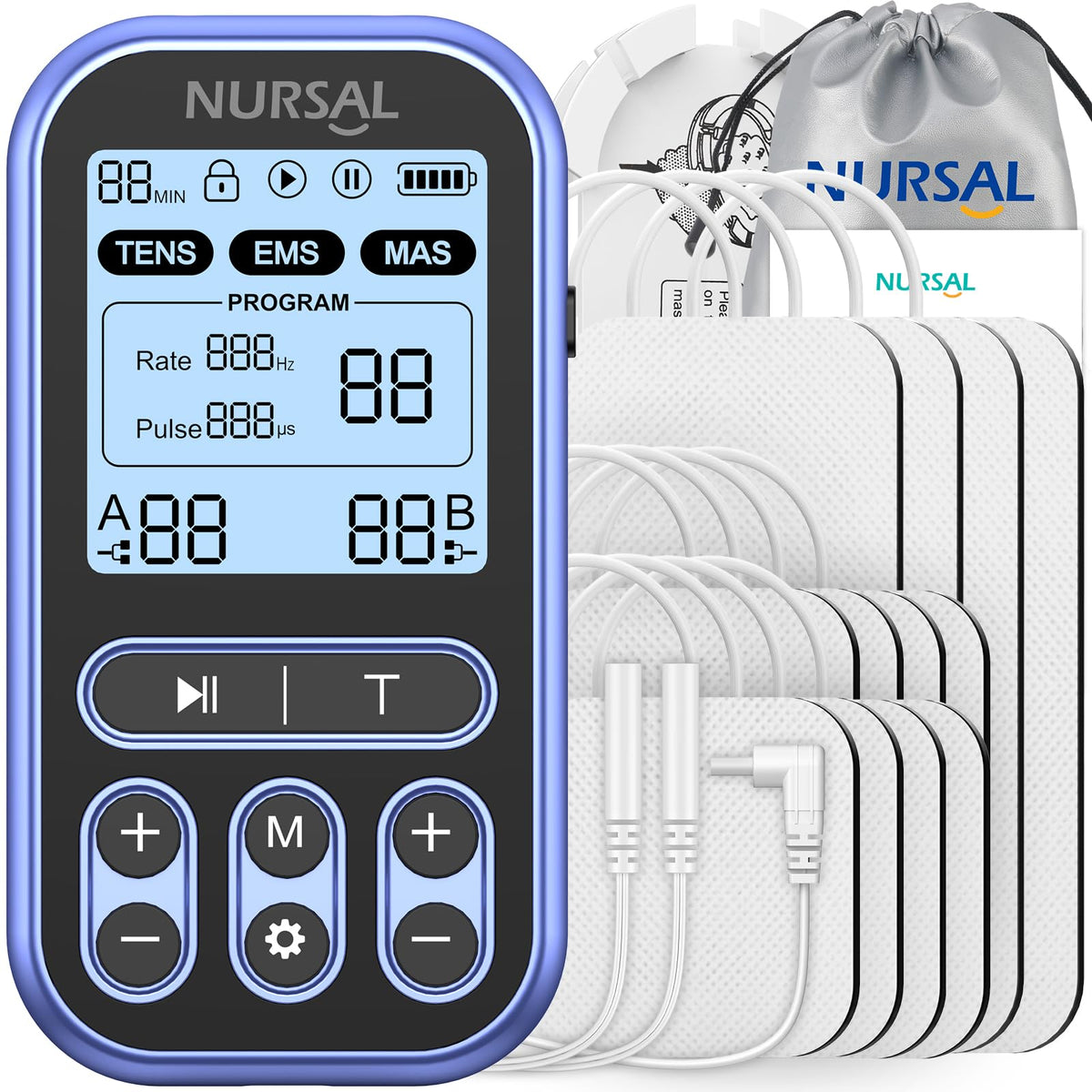 NURSAL dispositivo frontal mostrando controles y beneficio de uso fácil