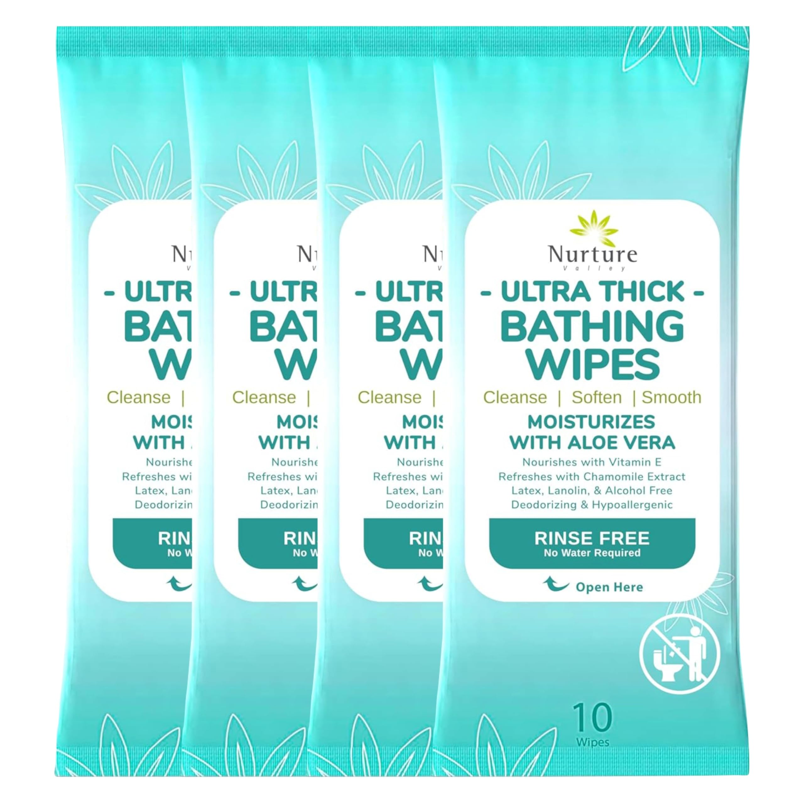 Nurture Valley empaque frontal del pack de 40 toallitas para higiene rápida