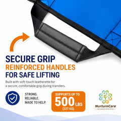 NurtureCare protector colocado en cama con cuidador realizando reposicionamiento seguro