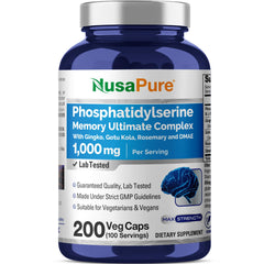 NusaPure frasco frontal mostrando la etiqueta y beneficios claros