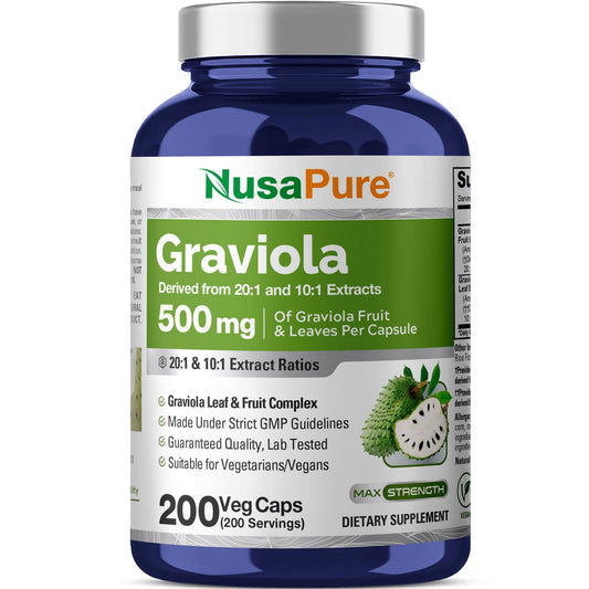 NusaPure frasco frontal con 200 cápsulas veganas, conveniente para almacenaje