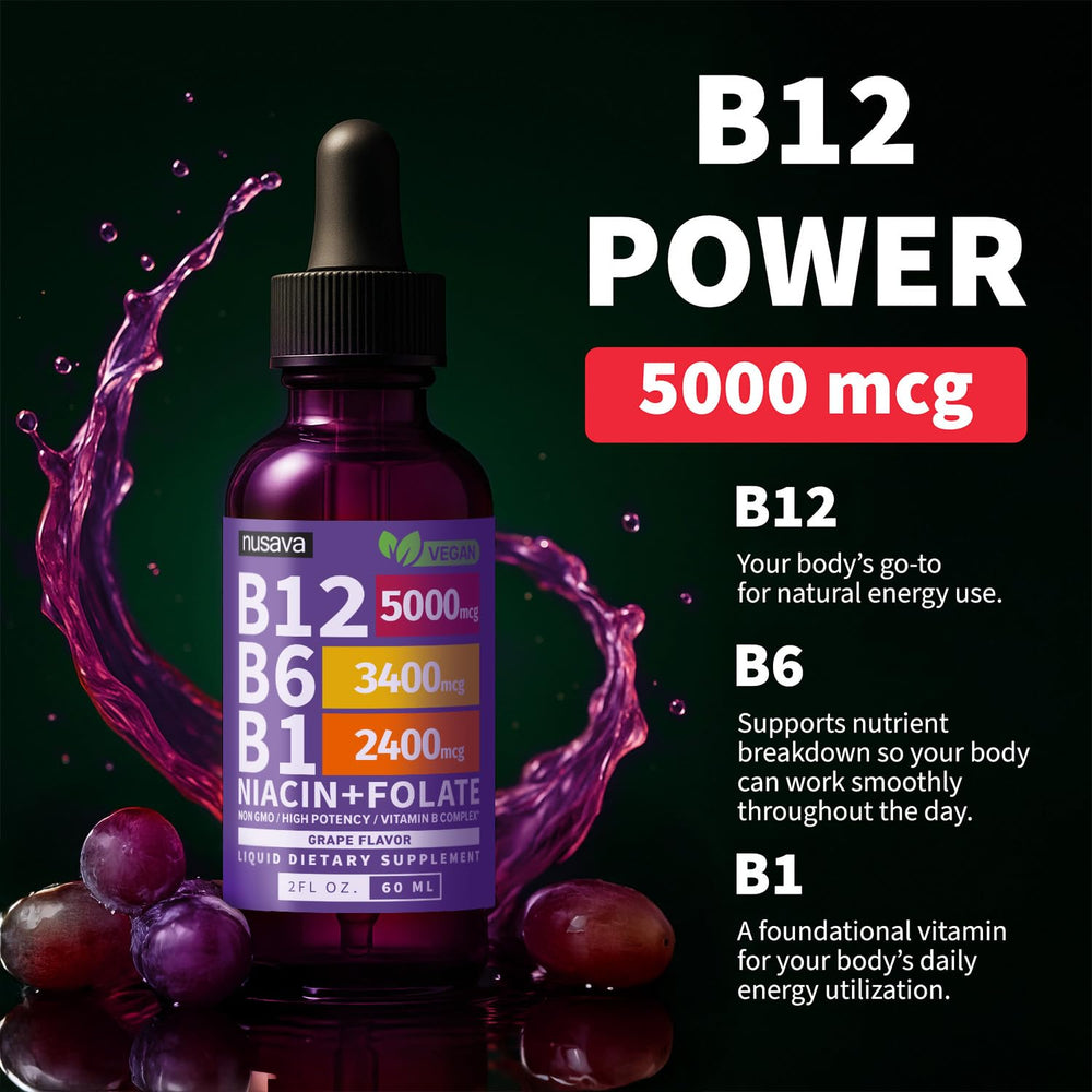 Pack de dos frascos NUSAVA B12 5000mcg listo para uso prolongado