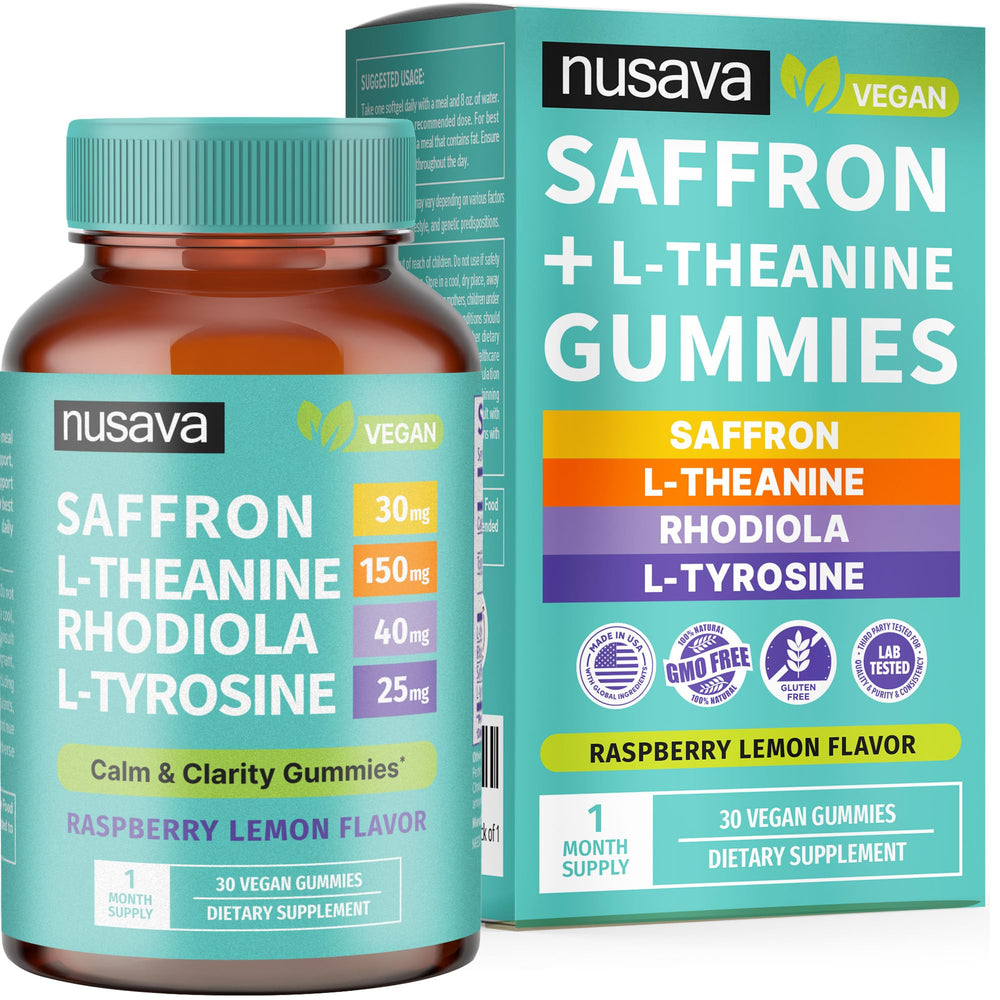 NUSAVA empaque frontal que muestra las gominolas y beneficios de uso diario