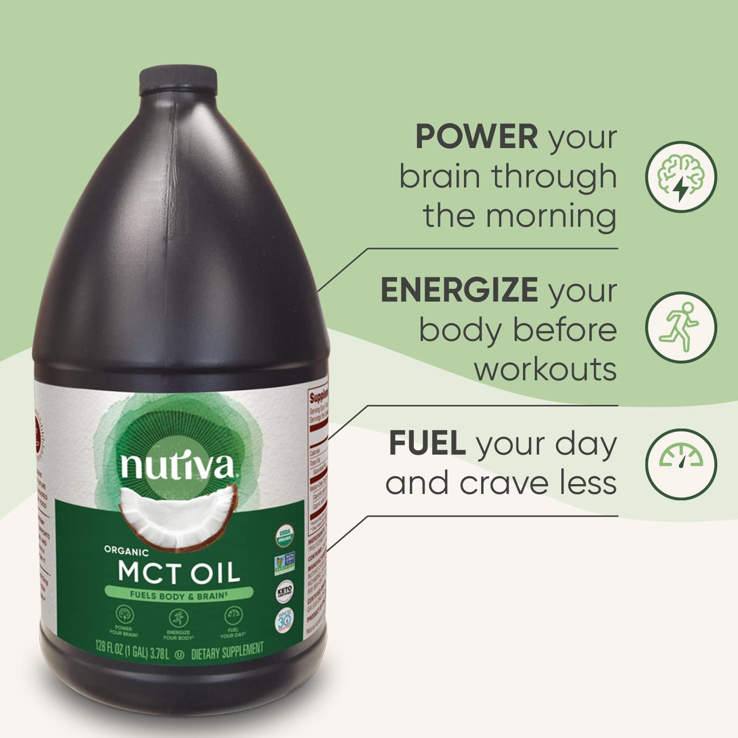 Detalle de textura del aceite Nutiva MCT resaltando pureza y claridad