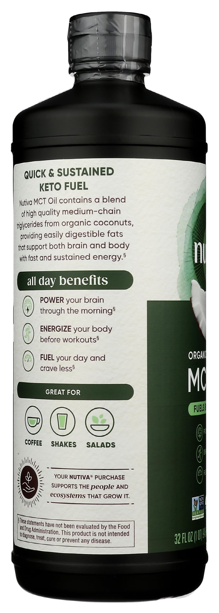 Botella Nutiva junto a ensalada, mostrando uso como aderezo saludable