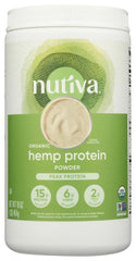 Nutiva frente del empaque mostrando marca y beneficio proteico