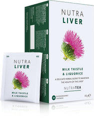 Nutra Tea paquete NUTRALIVER frontal mostrando etiqueta y beneficios