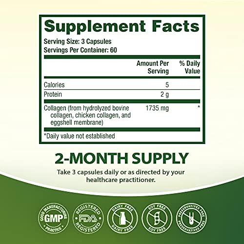 NutraA2Z etiqueta de ingredientes detallando tipos de colágeno y dosis