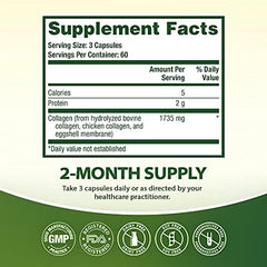 NutraA2Z etiqueta de ingredientes detallando tipos de colágeno y dosis