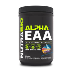 NutraBio Alpha EAA frente del envase muestra transparencia y confianza