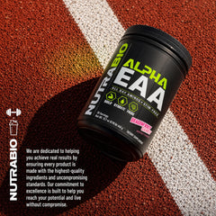 NutraBio Alpha EAA ingredientes naturales como agua de coco y taurina representados