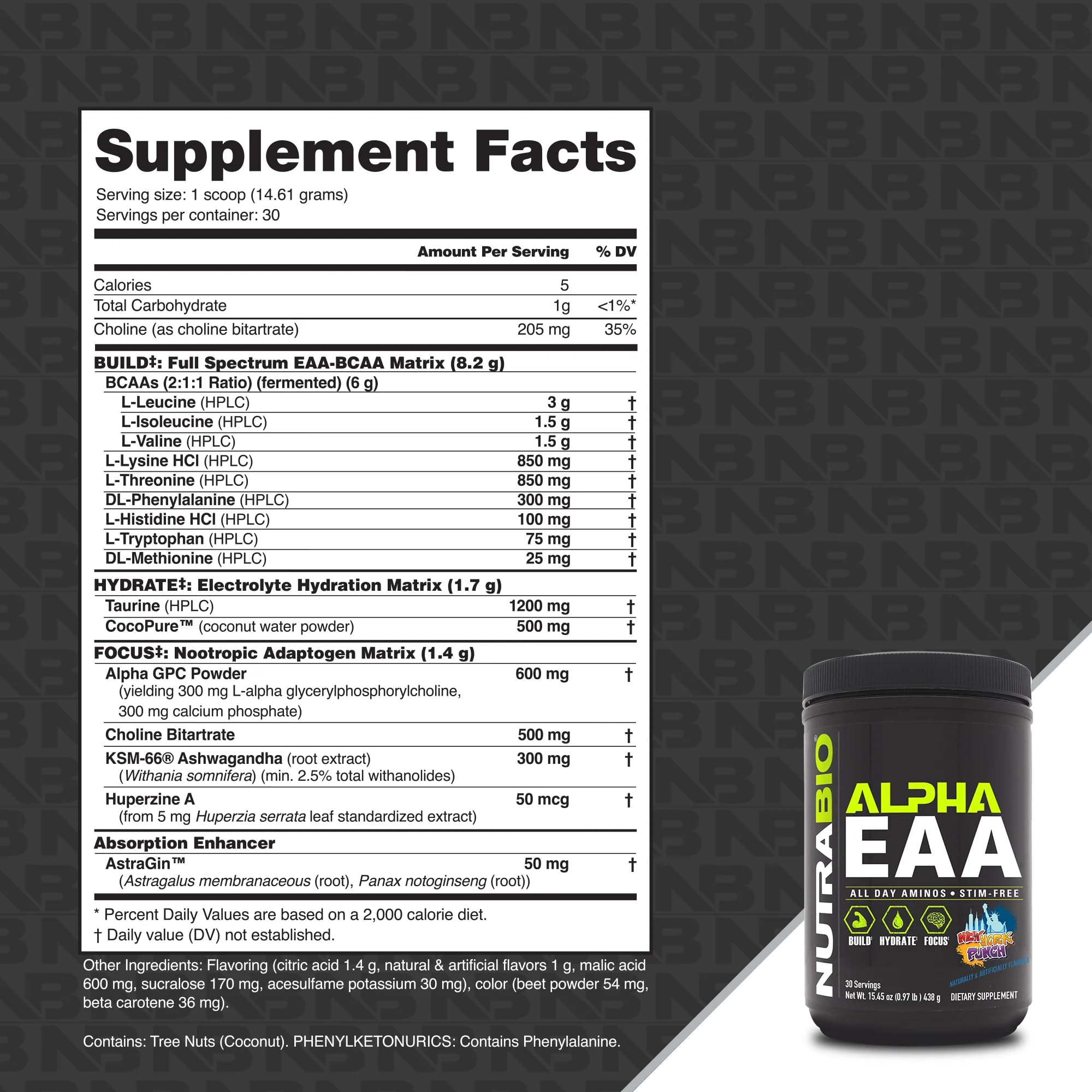 NutraBio Alpha EAA polvo textura clara que facilita disolución rápida