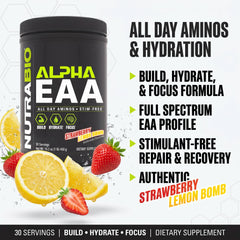 NutraBio Alpha EAA vaso preparado listos para beber mejora hidratación