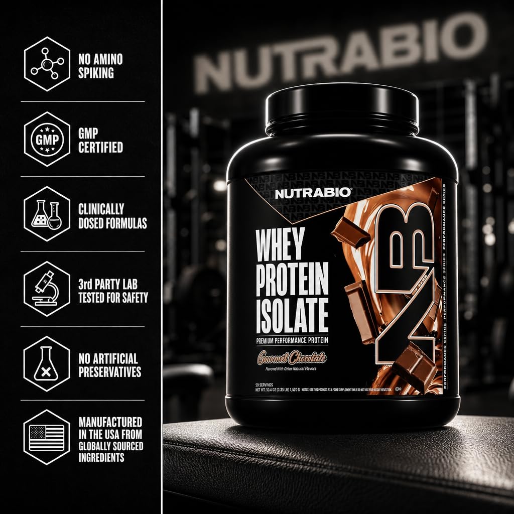 NutraBio batido preparado en vaso listo para recuperación postentrenamiento