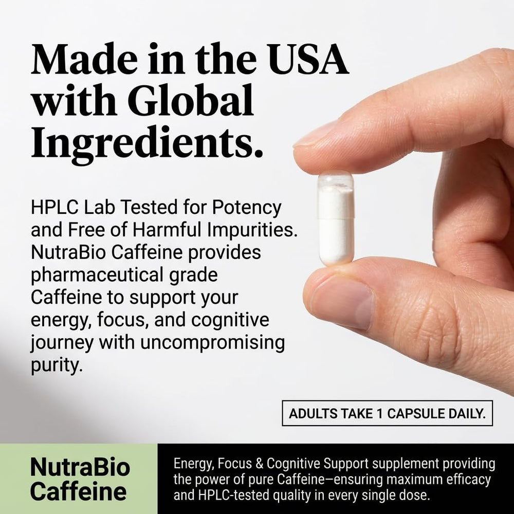 NutraBio cápsula tomada antes de entrenar para energía segura