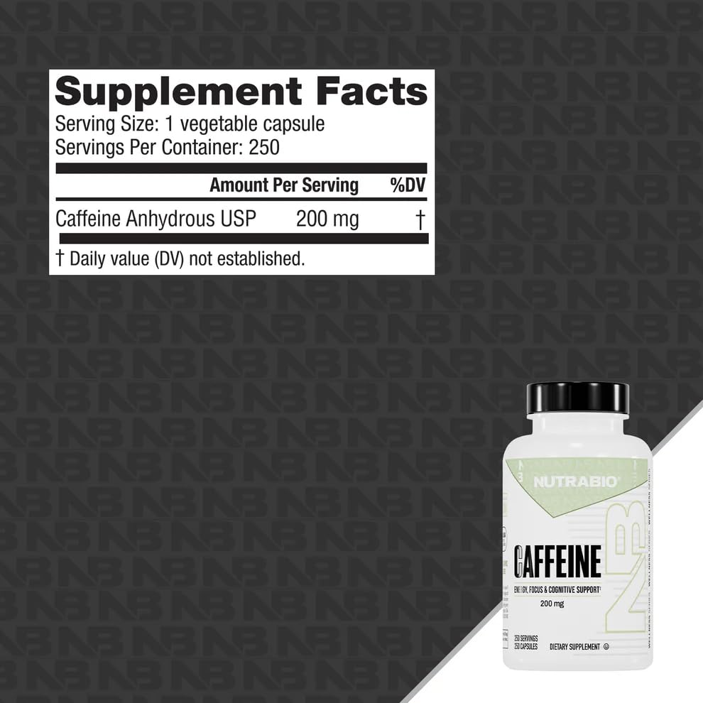 NutraBio frasco abierto con cápsulas para dosificación precisa