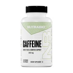 NutraBio frasco frontal mostrando 250 cápsulas y claridad de marca