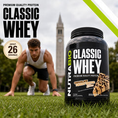 NutraBio comparación de tamaño 2 lb, valor y cantidad visible