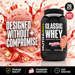 Cuchara medidora con 25 g de proteína por scoop NutraBio, control preciso