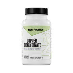NutraBio frasco frontal mostrando diseño y cantidad de cápsulas, transmite confianza