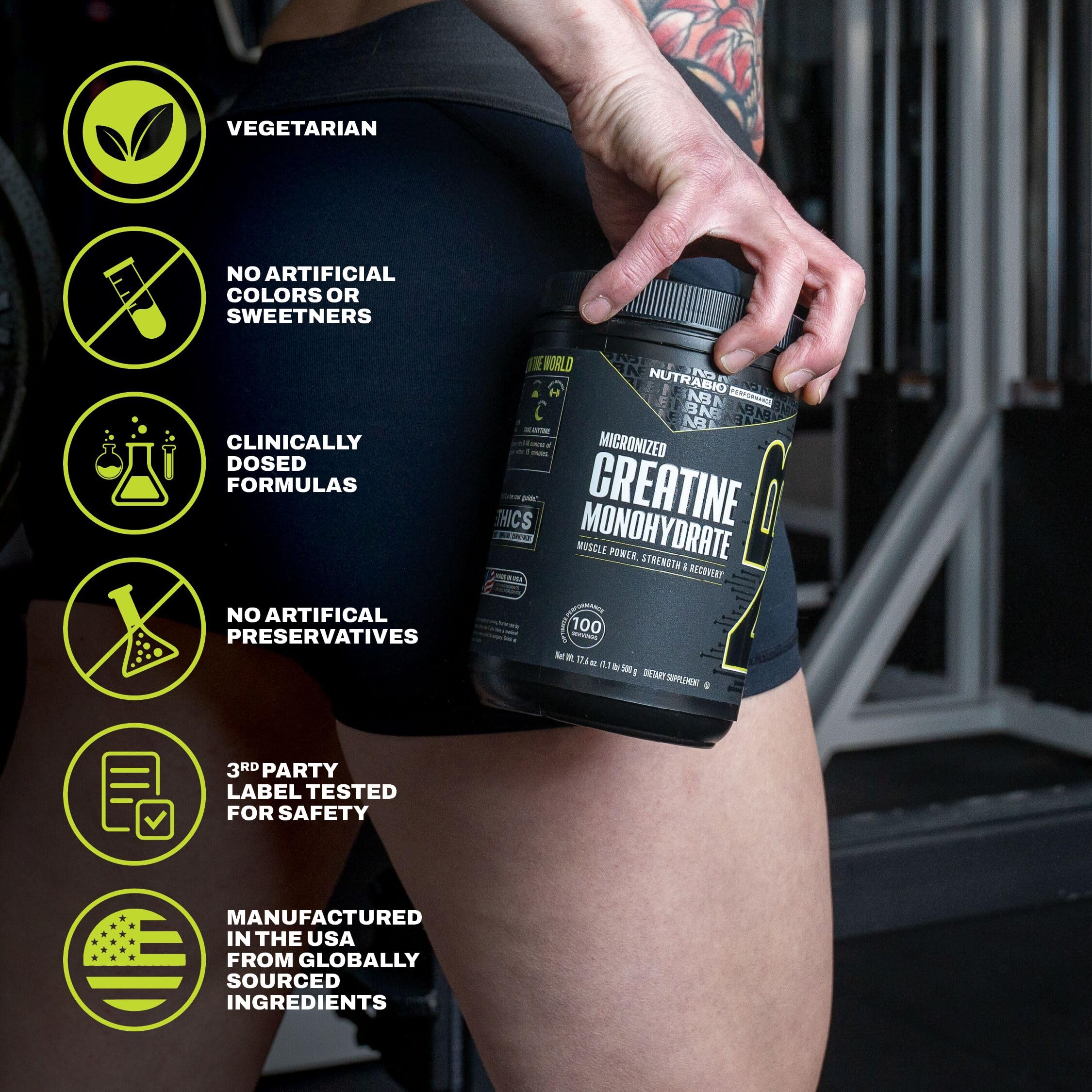 Batido postentreno con NutraBio creatina para recuperación eficaz