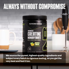NutraBio vaso servido con sabor Lemon Burst refresco durante ejercicio