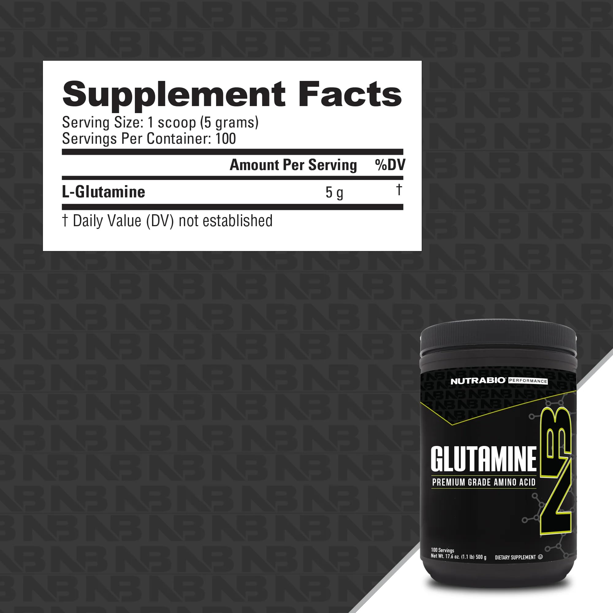 NutraBio detalle del rótulo con ingredientes y pureza clara