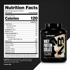 NutraBio envase abierto revelando polvo fino y sin grumos