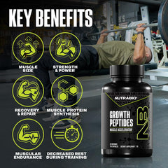 NutraBio Growth Peptides etiqueta con información nutricional clara