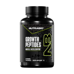 NutraBio Growth Peptides frente del producto muestra envase y beneficios