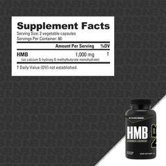 Frasco NutraBio HMB en mano para mostrar tamaño y control de porciones
