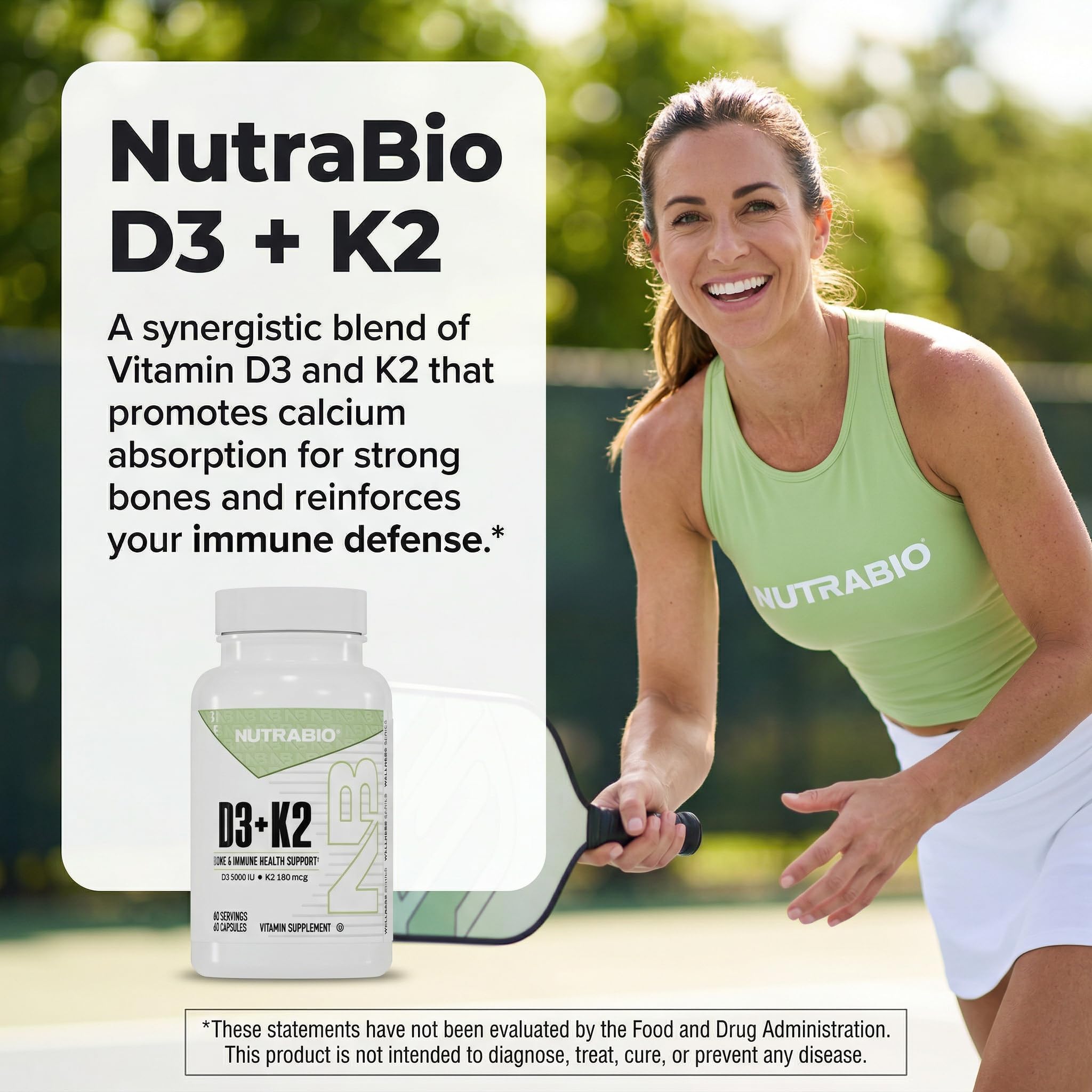 NutraBio etiqueta con ingredientes y dosis claras para confianza