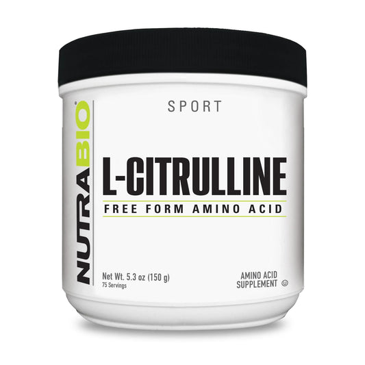 NutraBio l-citrulline envase frontal mostrando el producto y marca