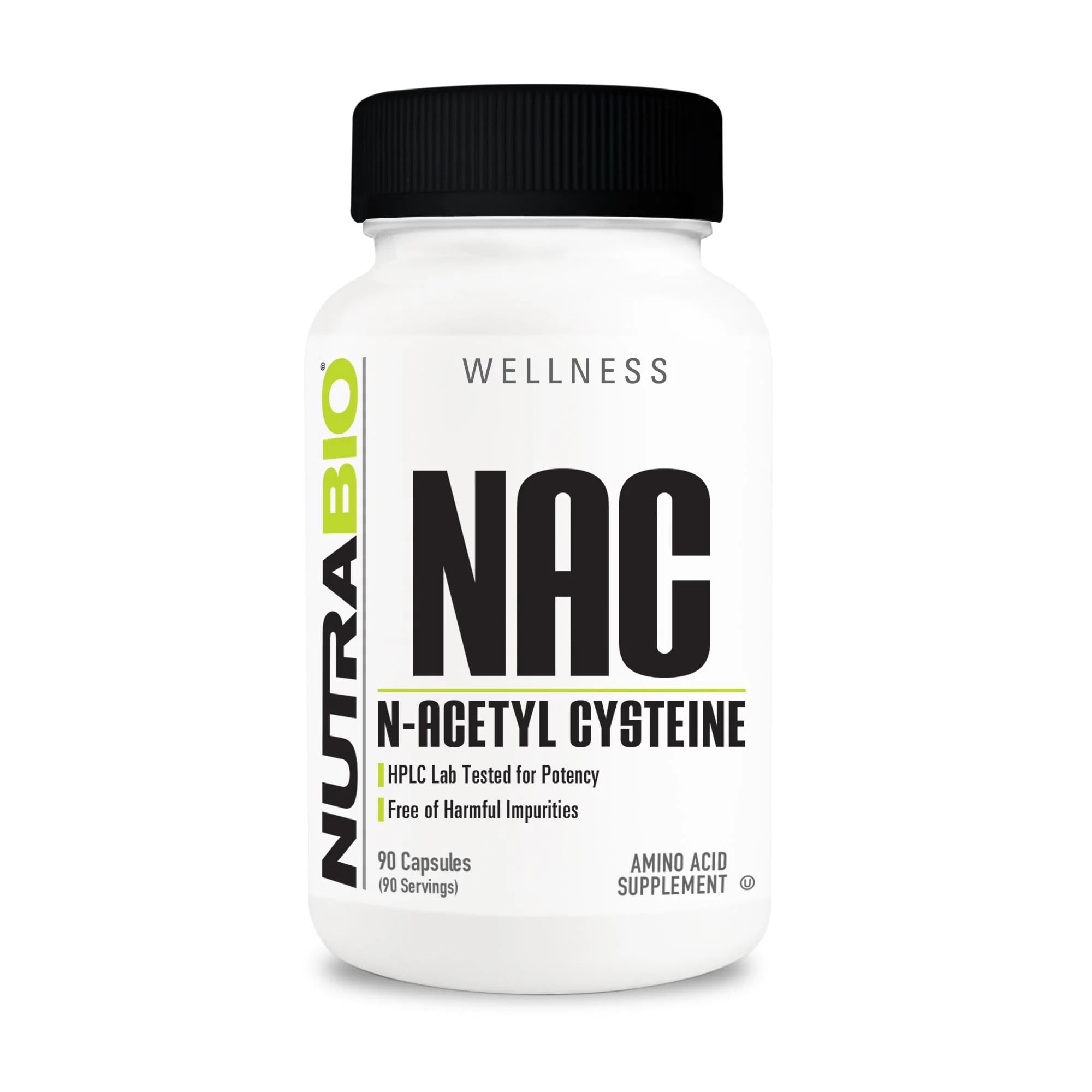 NutraBio NAC frontal mostrando el envase y la marca, confianza en calidad