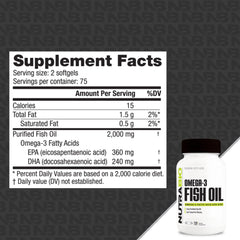 NutraBio etiqueta con cantidades de EPA y DHA, claridad informativa