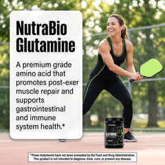 NutraBio polvo mezclado en batido tras entrenamiento para recuperación