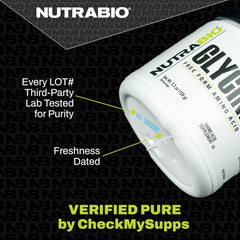 NutraBio etiqueta nutricional enfocada que muestra 30 mg por cápsula