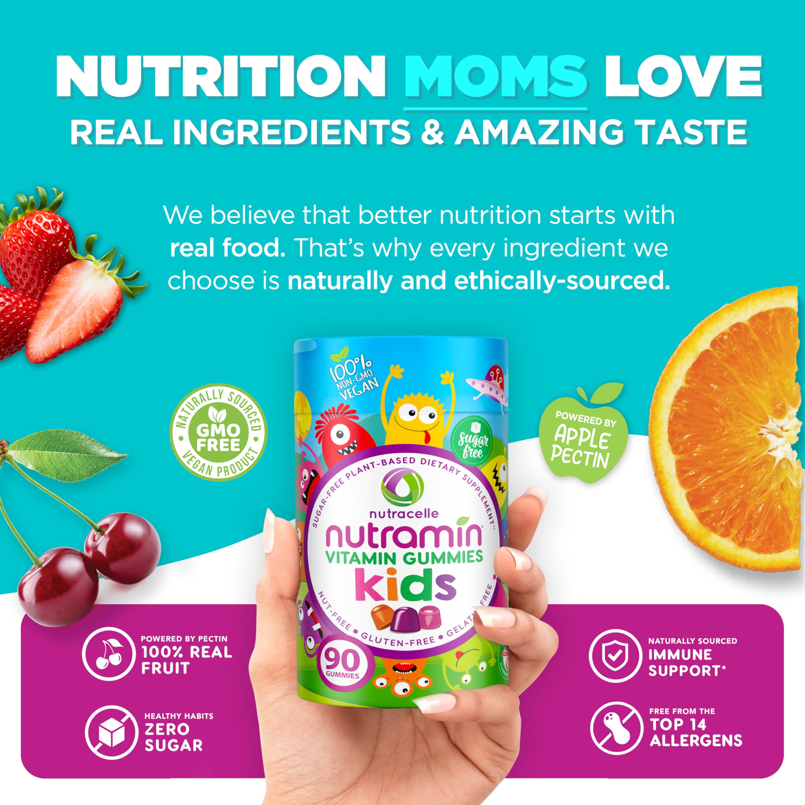 Nutracelle ingredientes naturales como pectina y stevia, formulación vegetal
