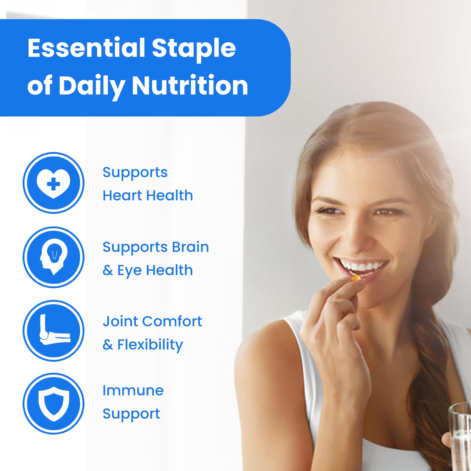 NutraChamps cápsula con lema limón destacando sabor natural y fácil digestión