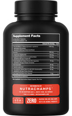 NutraChamps etiqueta detallada con lista de ingredientes y beneficios