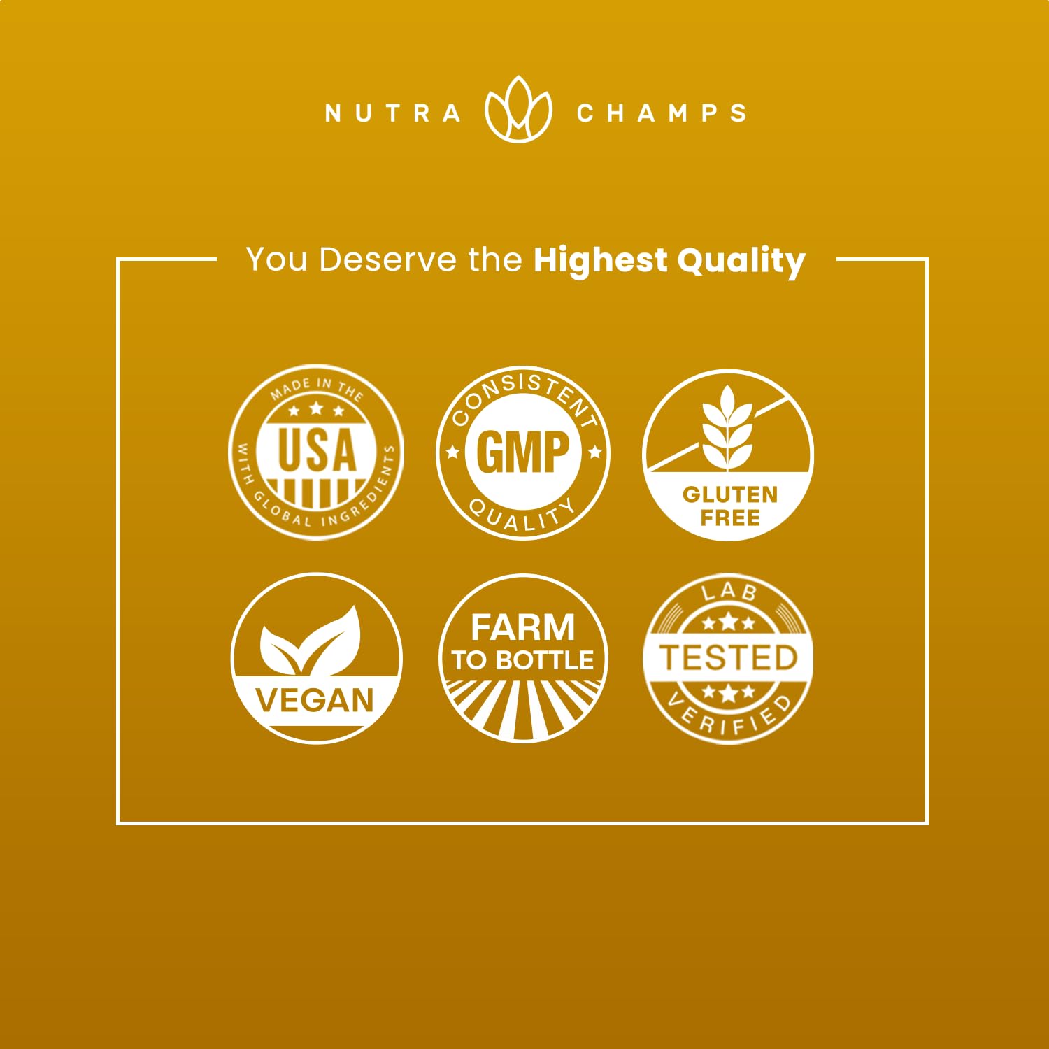 NutraChamps etiqueta con ingredientes clave y transparencia