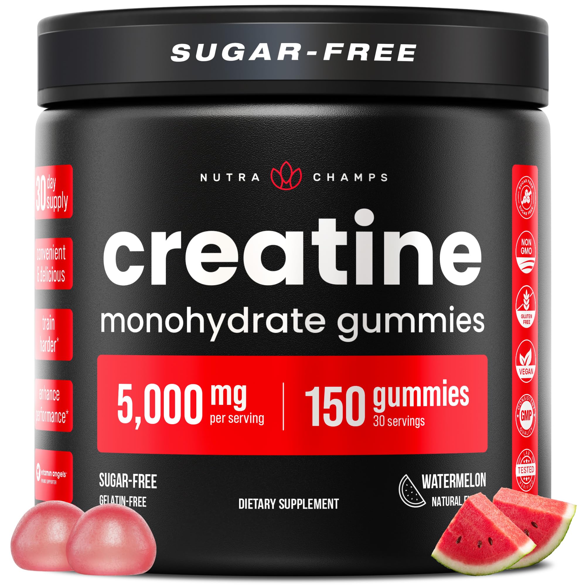 NutraChamps frente del empaque mostrando 150 gomitas y etiqueta clara