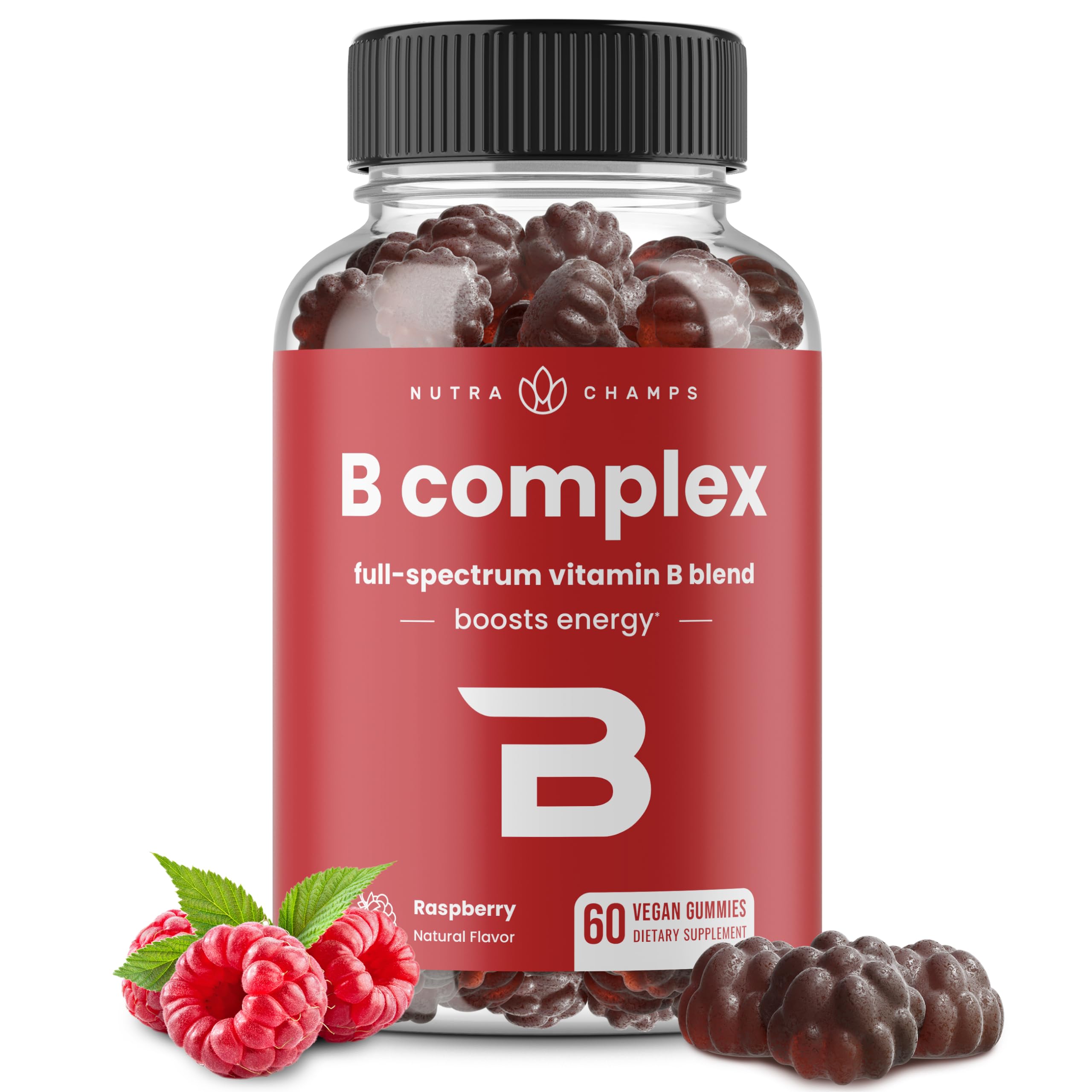 NutraChamps envase frontal mostrando gominolas y beneficios rápidos