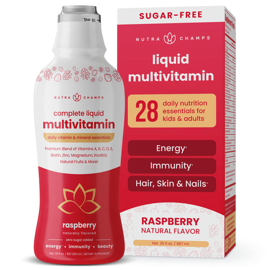 NutraChamps envase frontal claro mostrando el diseño y beneficios