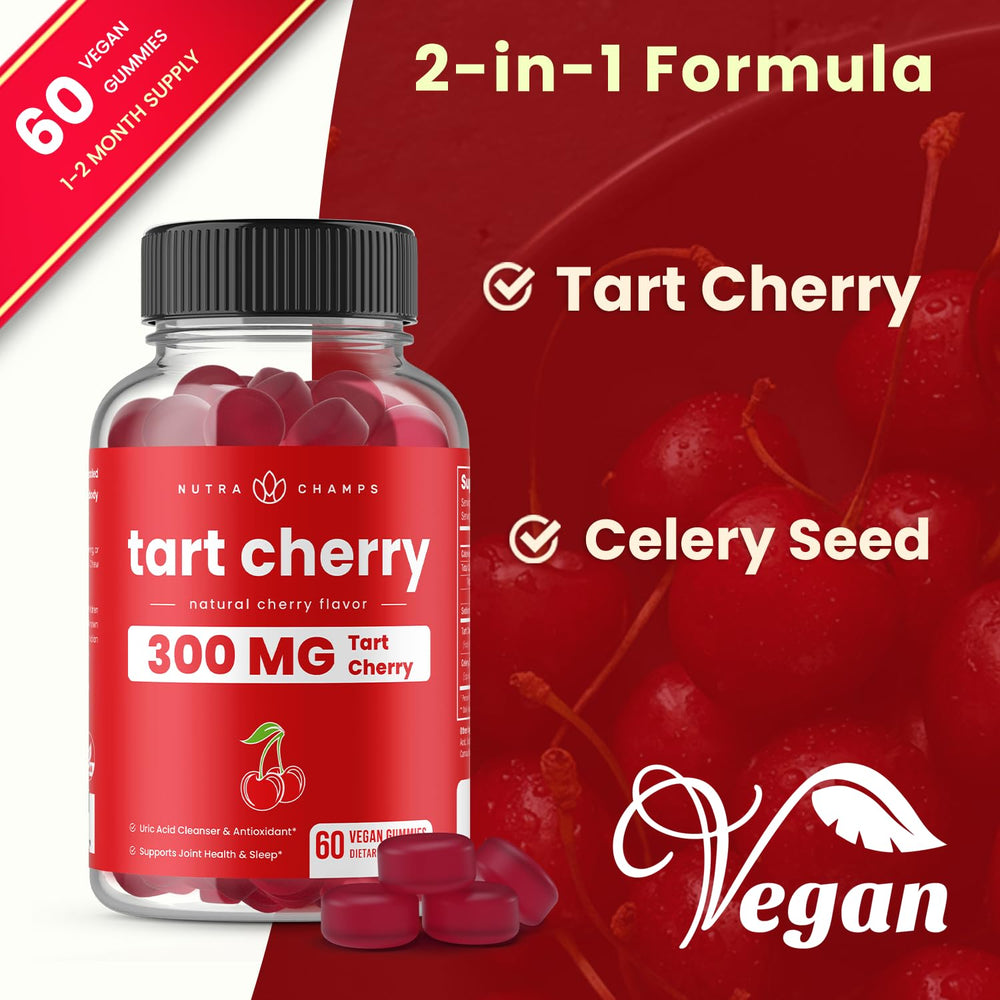 NutraChamps gomita partida mostrando color y sabor natural a cereza