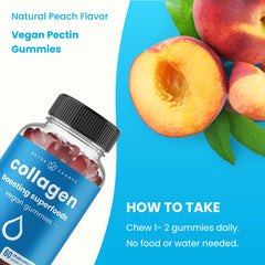 Persona masticando gomita NutraChamps, uso diario cómodo y sabor durazno agradable