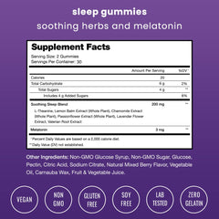 Gomitas NutraChamps en mesita nocturna ilustrando uso antes de dormir