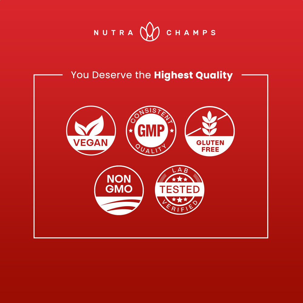 NutraChamps comparación de tamaño en mano para dosis visual clara