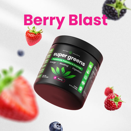 NutraChamps polvo verde textura fina, mezcla fácil de disolver